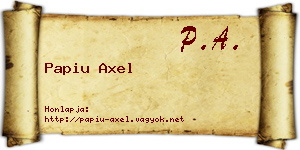 Papiu Axel névjegykártya